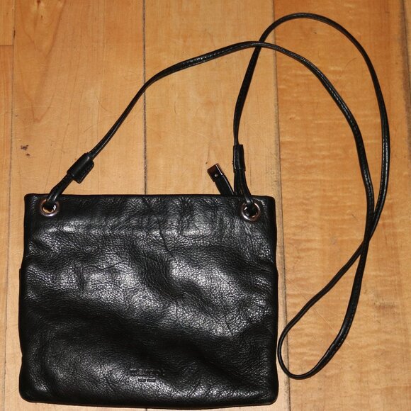 Margot New York Kari Anthropologie Black Tumbled Leather Crossbody Bag - Picture 2 of 6